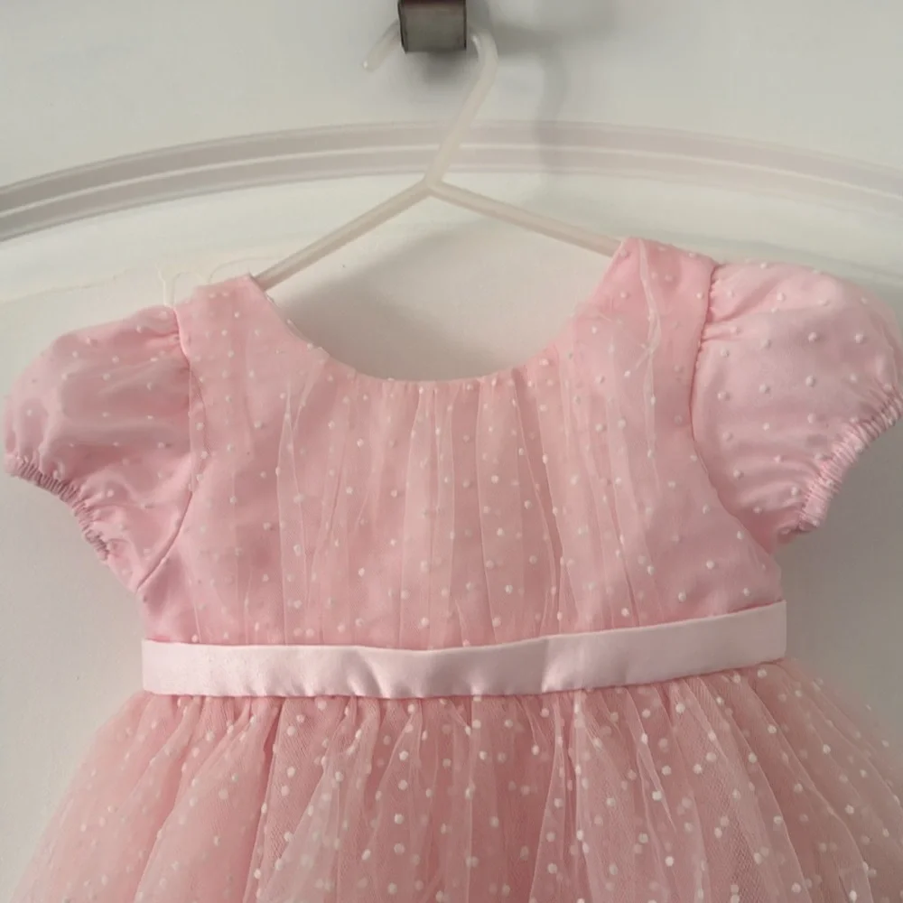 Cynthia Rowley Romper Dress, Pink, Satin, Mesh Size 6/9 Months